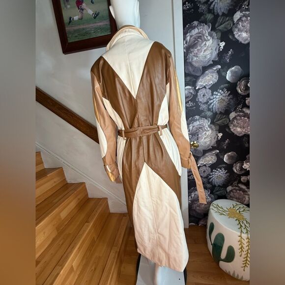 Francine Patched Trench Coat/ vegan Leather size S - Picture 7 of 7